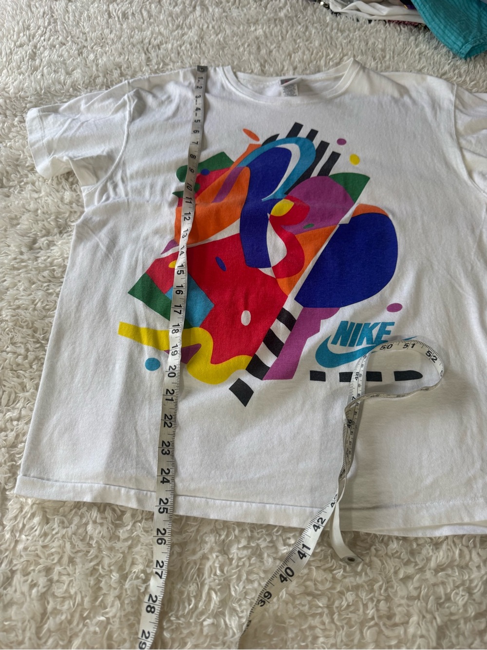 Vintage Nike Shirt Elite Abstract Art Colorful Print 90s Made In USA Size L - Picture 5 of 8